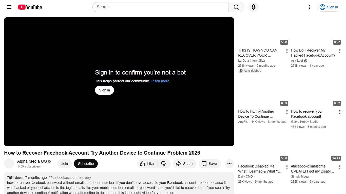 How to Recover Facebook Account Try Another Device to Continue Problem 2026 - YouTube